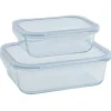 2 boîtes de conservation en verre 640 ml et 1500 ml