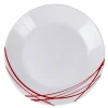 Assiette à dessert Arcopal blanche lignes rouges