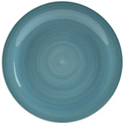 Assiette à dessert bleu effet spirale x4