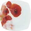 Assiette à dessert carrée motif coquelicot