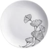 Assiette à dessert décor fleur blanc noir