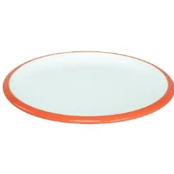 Assiette à dessert en faience contour bicolore
