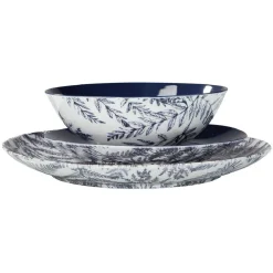 Assiette à dessert en porcelaine décor feuillage