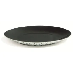 Assiette à dessert en porcelaine décor rayures soleil