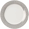 Assiette à dessert en porcelaine motif argenté