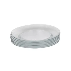 Assiette à dessert en verre transparent x6