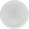 Assiette à dessert en verre strié gris argenté