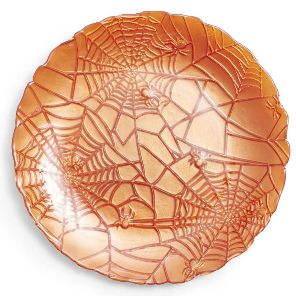 Assiette à dessert en verre orange Ø21cm