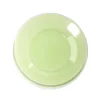 Assiette à dessert en verre vert bord blanc Ø20cm