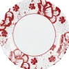 Assiette à dessert Luminarc blanc décor rouge Alcove vintage