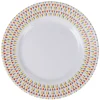 Assiette à dessert Luminarc ronde triangles rose gris jaune