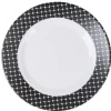 Assiette à dessert Luminarc rebord noir à pois blancs Tiago