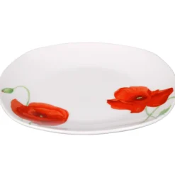 Assiette à dessert motif coquelicot