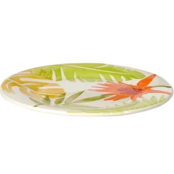 Assiette à dessert motif feuilles tropicales