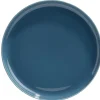 Assiette à dessert Oslo porcelaine bleu uni