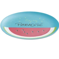 Assiette à dessert pastèque Enjoy Paradise en plastique