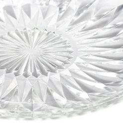 Assiette à dessert ronde fleur géométrique verre transparent