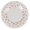 Assiette à dessert verre Zana givre étoiles rouges