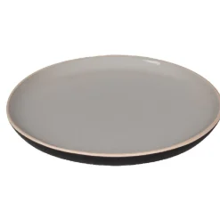 Assiette à dessert Zenco bicolore gris et taupe
