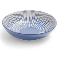 Assiette à soupe Rio faïence bleue et blanche Ø20cm