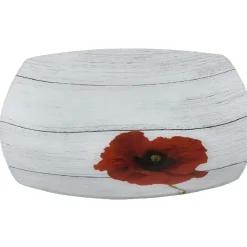 Assiette carrée plate coquelicot flower x4