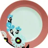 Assiette creuse blanche et rose décor fleurs