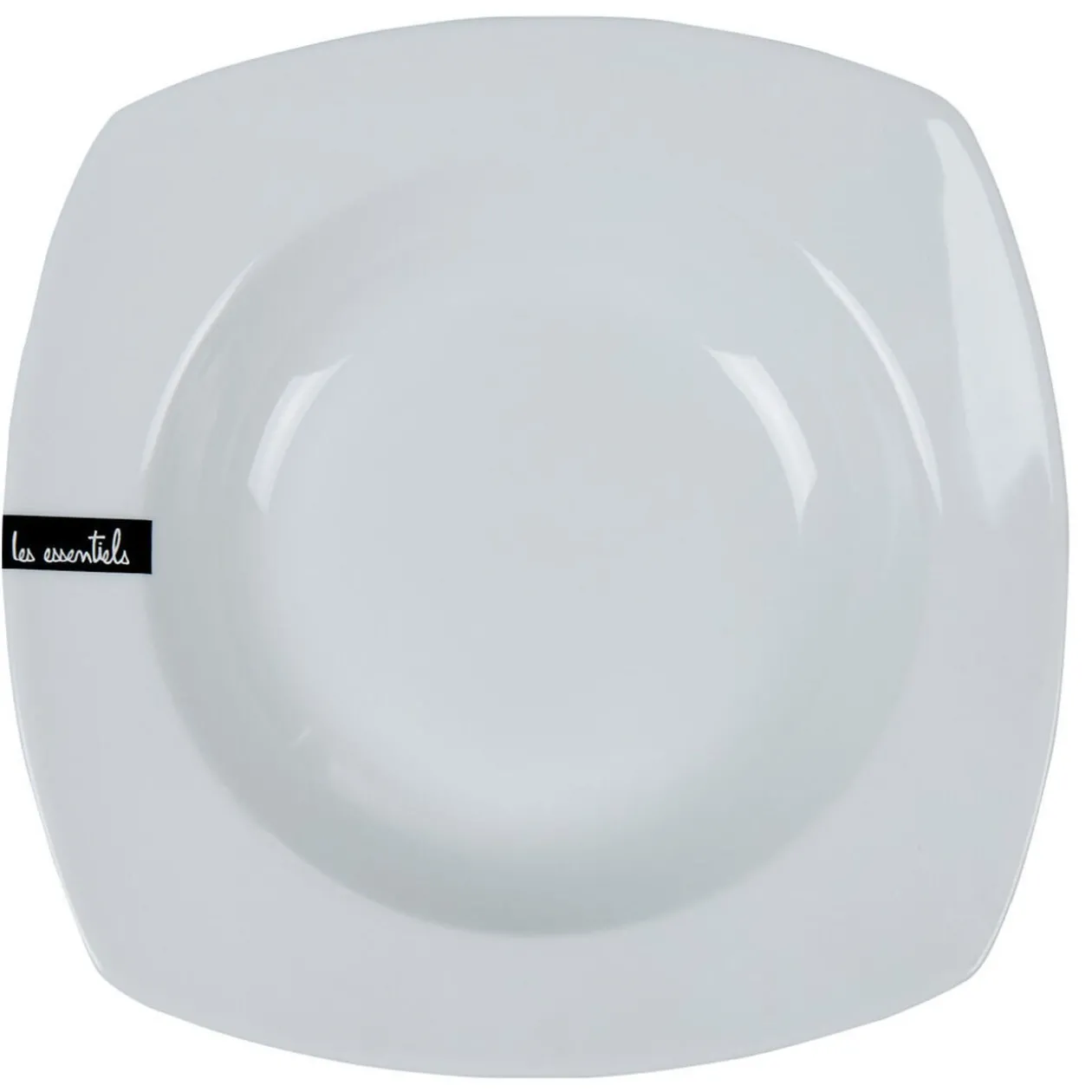 Assiette creuse carrée blanche Les essentiels