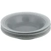 Assiette creuse Dotty gris et blanc bord à pois x4