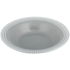 Assiette creuse Dotty gris et blanc bord à pois x4