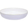 Assiette creuse en faïence blanc avec liseré crème