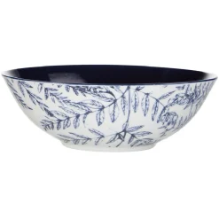Assiette creuse en porcelaine décor feuillage