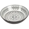 Assiette creuse en porcelaine motif intérieur et extérieur coloré