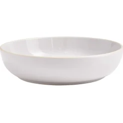 Assiette creuse faïence gris avec liseré crème
