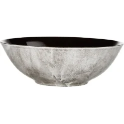 Assiette creuse motif marbre gris