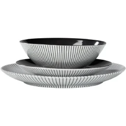 Assiette creuse rayure noire et blanche