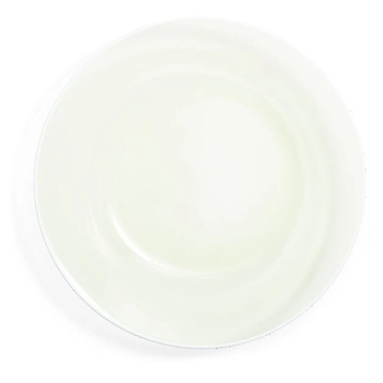 Assiette creuse verre vert transparent liseré blanc Ø23cm