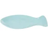Assiette en forme de poisson bleu