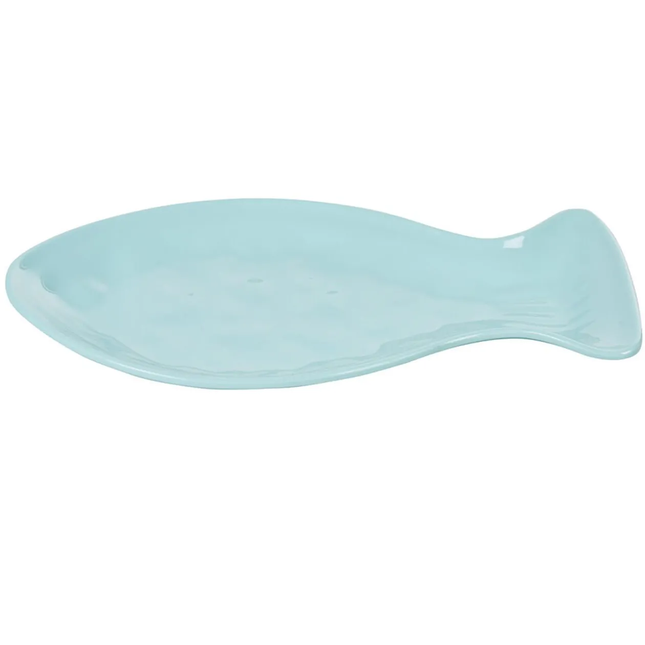 Assiette en forme de poisson bleu