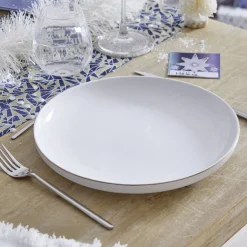 Assiette plate blanche bordure dorée Ø27cm