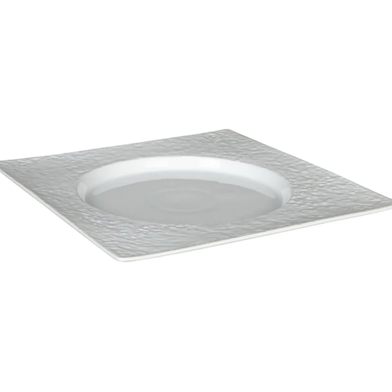 Assiette plate blanche carrée