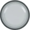 Assiette plate blanche et grise Sérénité Rayures
