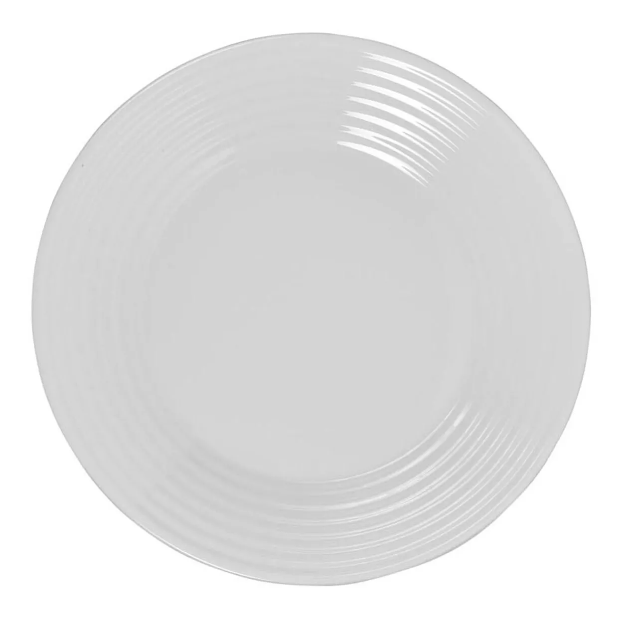 Assiette plate blanche Harena bord ligne en relief x6