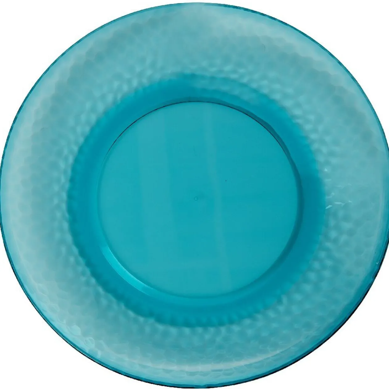 Assiette plate bleue martelé x4