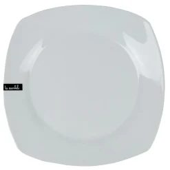 Assiette plate carrée blanche Les essentiels