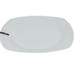 Assiette plate carrée blanche Les essentiels