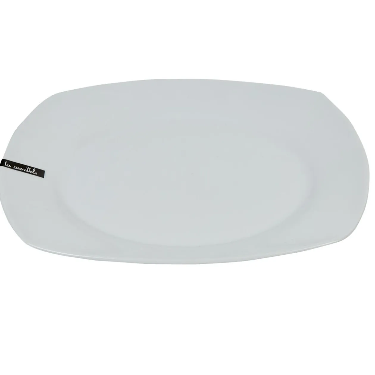 Assiette plate carrée blanche Les essentiels
