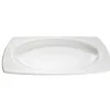 Assiette plate carrée ivoire avec intérieur rond
