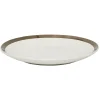 Assiette plate en faïence avec liseré doré