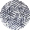 Assiette plate en porcelaine décor feuillage