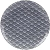 Assiette plate en porcelaine décor vague japonaise
